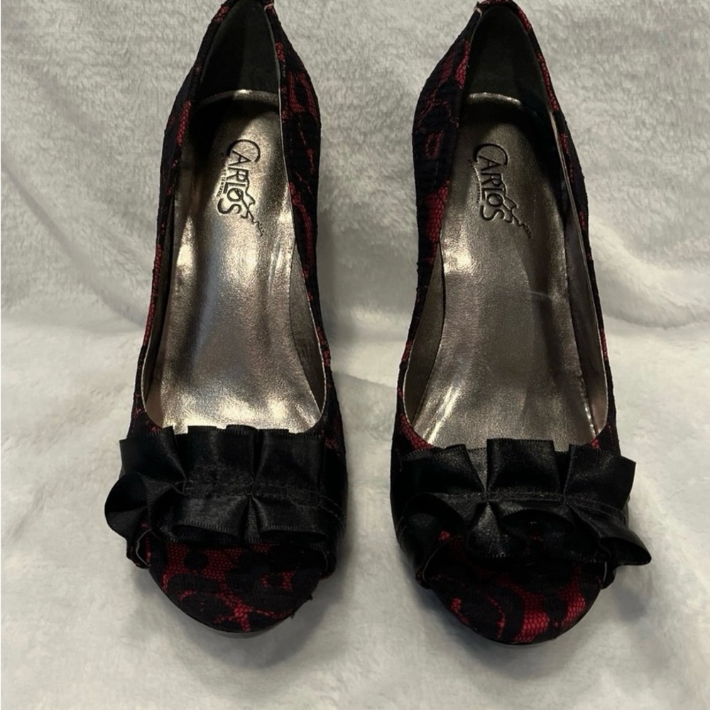 Carlos by Carlos Santana Black and Red Stiletto Heels